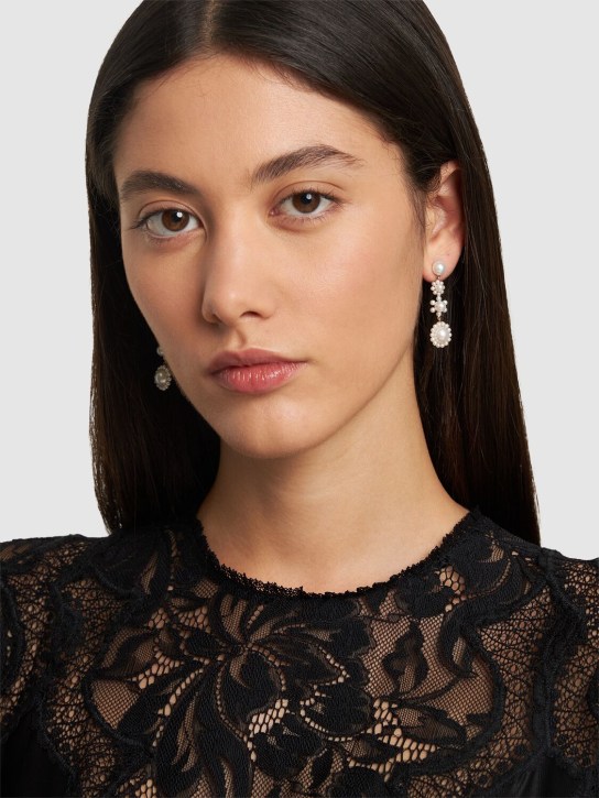 SOPHIE BILLE BRAHE: Fleur Jeanne 14kt & pearl earrings - Pearl - women_1 | Luisa Via Roma