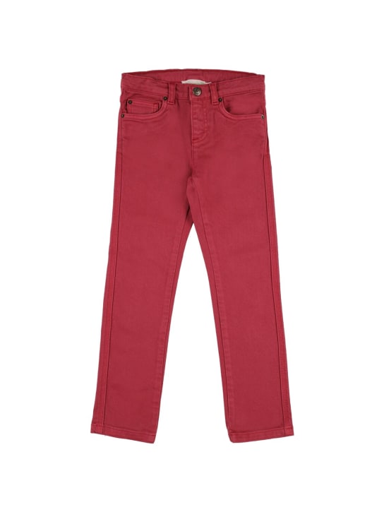 Bonpoint: Pantalon en coton stretch Bonnie - Rose Foncé - kids-girls_0 | Luisa Via Roma