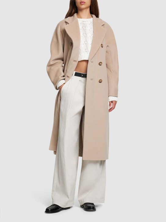 Max Mara: Madame wool & cashmere coat - Oatmeal - women_1 | Luisa Via Roma