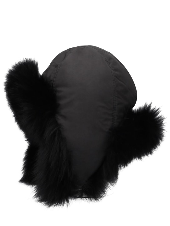 Yves Salomon Enfant: Fur chapka hat - Schwarz - kids-girls_1 | Luisa Via Roma