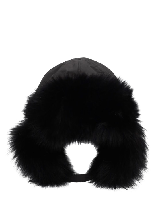 Yves Salomon Enfant: Fur chapka hat - Schwarz - kids-girls_0 | Luisa Via Roma