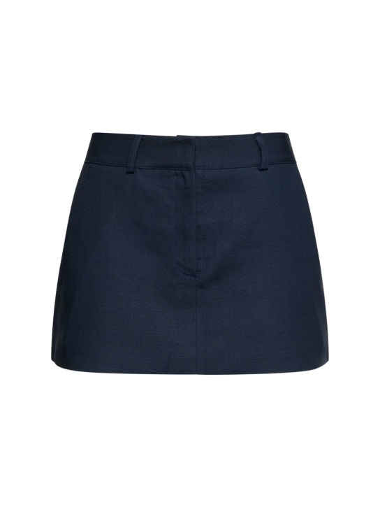 The Frankie Shop: Isle linen blend mini skirt - Blue - women_0 | Luisa Via Roma