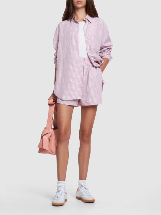 The Frankie Shop: Lui cotton blend Oxford shirt - Rosa/Schwarz - women_1 | Luisa Via Roma