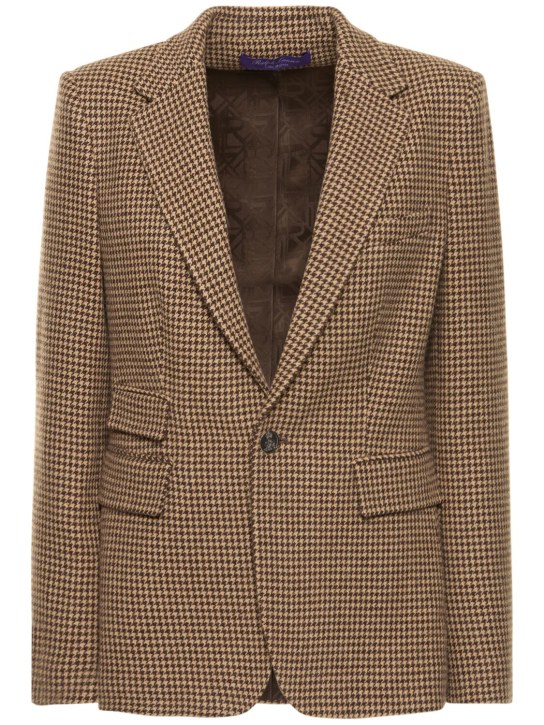 Ralph Lauren Collection: Tweed houndstooth jacket - Multicolor - women_0 | Luisa Via Roma