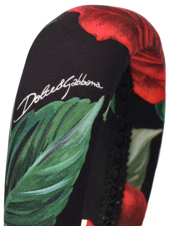 Dolce&Gabbana: Bandeau en soie imprimé roses - Noir/Rouge - kids-girls_1 | Luisa Via Roma