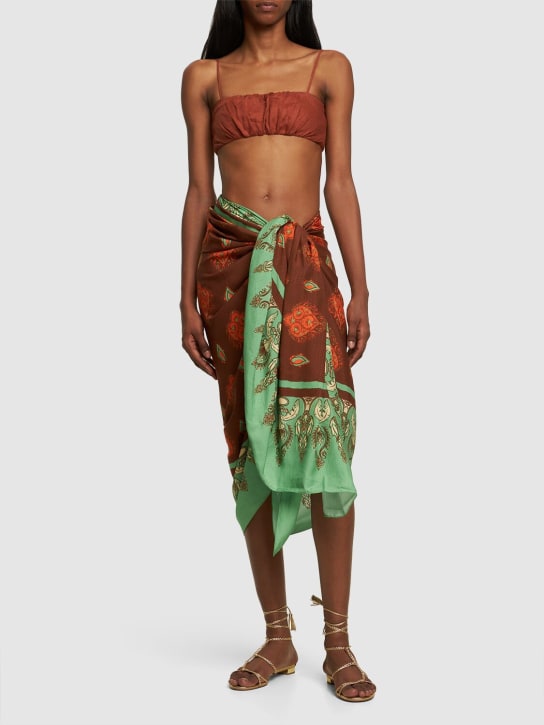 Johanna Ortiz: India Chintz Shawl printed pareo skirt - Multicolor - women_1 | Luisa Via Roma