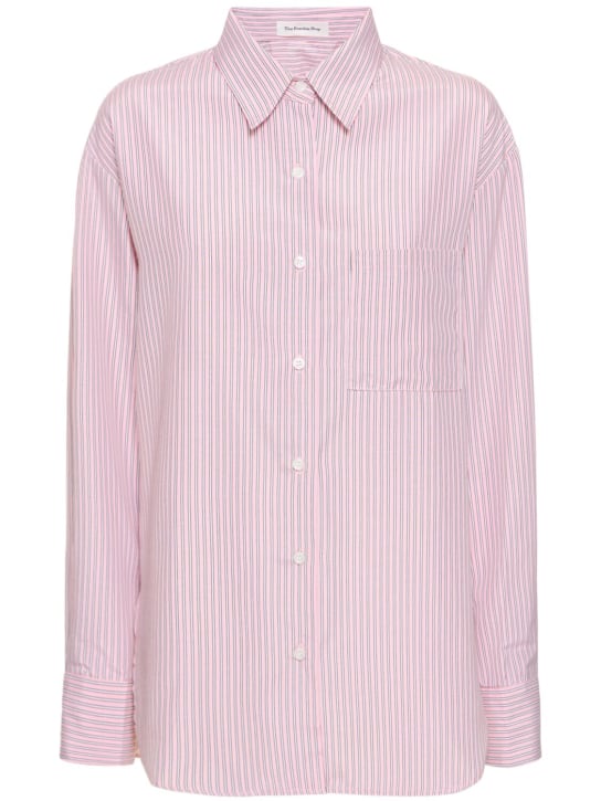 The Frankie Shop: Lui cotton blend Oxford shirt - Rosa/Schwarz - women_0 | Luisa Via Roma