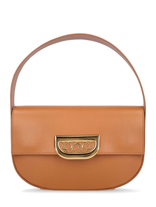 Destree: Medium Martin leather top handle bag - Tobacco - women_0 | Luisa Via Roma