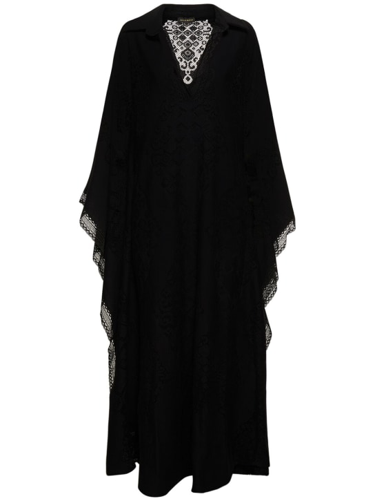 Zuhair Murad: Lace v neck long kaftan dress - women_0 | Luisa Via Roma