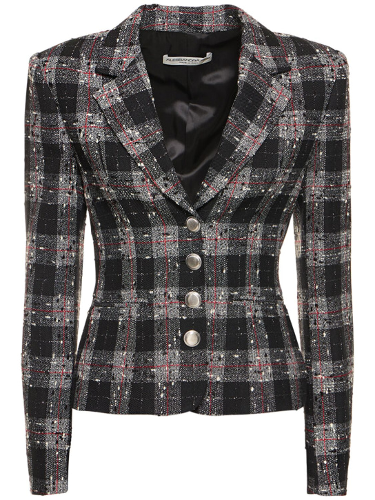 Alessandra Rich: Checked lurex bouclé jacket - Multi/Black - women_0 | Luisa Via Roma