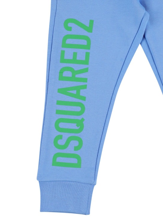 Dsquared2: Pantalon en coton à logo - Bleu Clair - kids-boys_1 | Luisa Via Roma