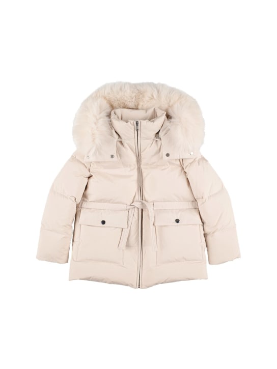 Yves Salomon Enfant: Nylon down jacket - White - kids-girls_0 | Luisa Via Roma