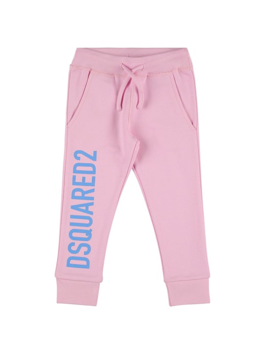 Dsquared2: Cotton sweatpants w/logo - Pink - kids-girls_0 | Luisa Via Roma