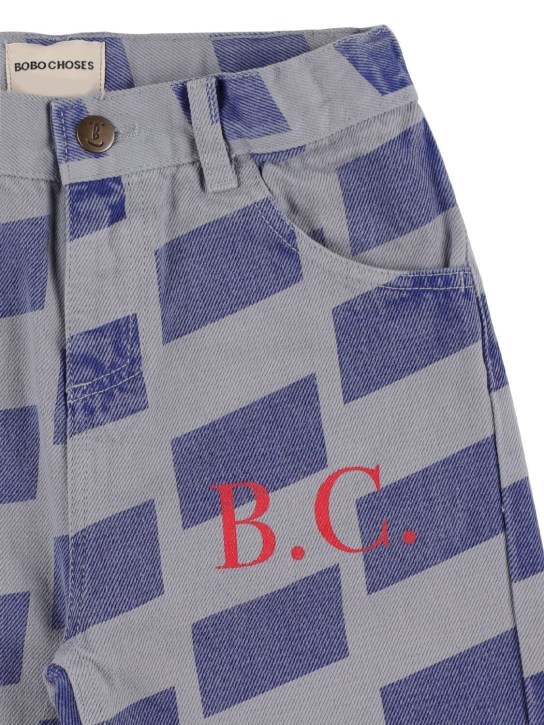 Bobo Choses: Printed stretch cotton blend jeans - Grey - kids-girls_1 | Luisa Via Roma