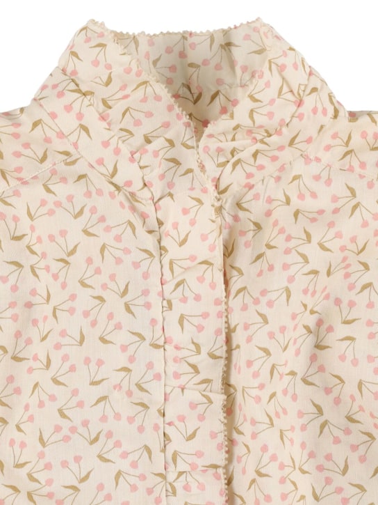 Bonpoint: Bree printed cotton shirt - Pink - kids-girls_1 | Luisa Via Roma