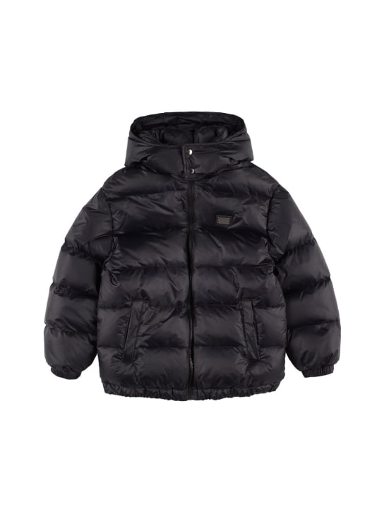 Dolce&Gabbana: Nylon down jacket - Black - kids-boys_0 | Luisa Via Roma