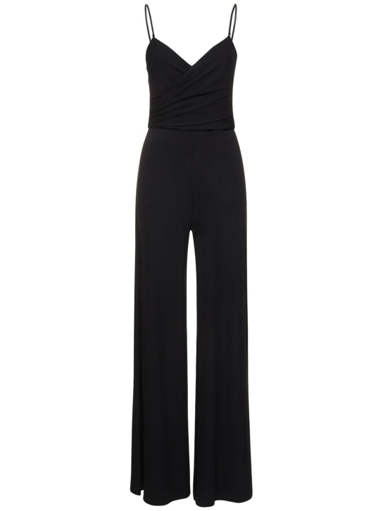 Ralph Lauren Collection: Crossed cady jumpsuit - Black - women_0 | Luisa Via Roma