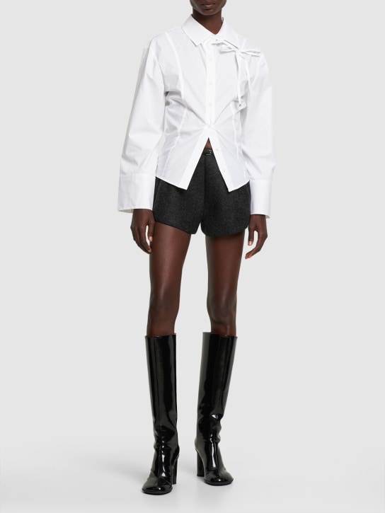 Jacquemus: La Chemise Ruban cotton shirt w/ laces - White - women_1 | Luisa Via Roma