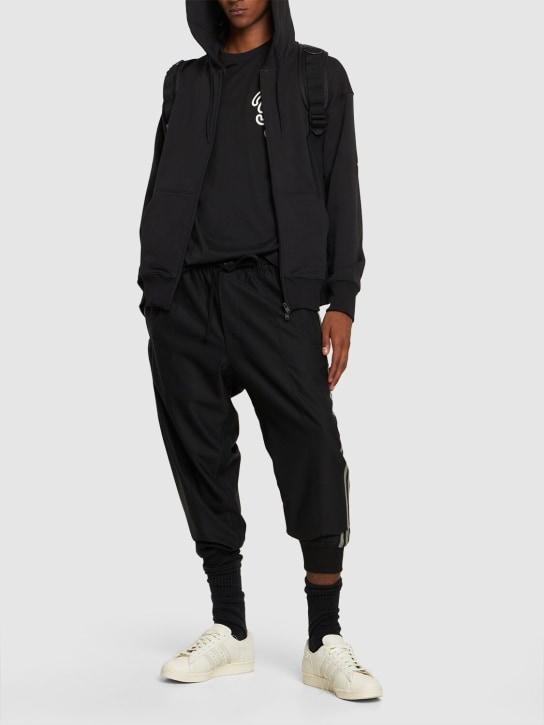 Y-3: FT organic cotton zip hoodie - Black - men_1 | Luisa Via Roma