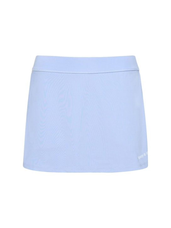 Sporty & Rich: Serif logo high waist court skirt - Light Blue - women_0 | Luisa Via Roma