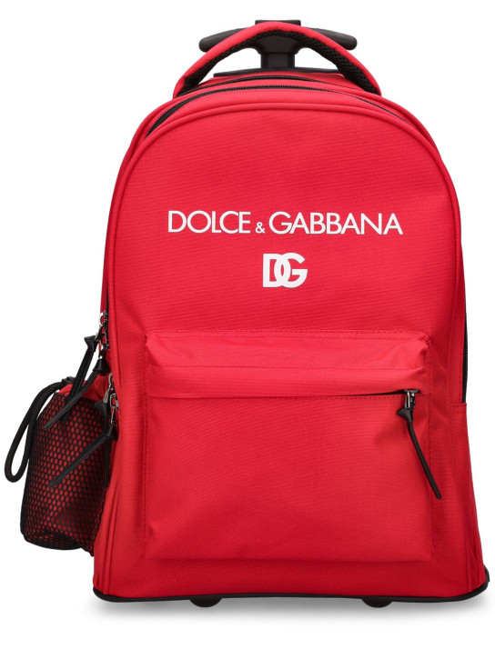 Dolce&Gabbana: Zaino in nylon con logo - Rosso - kids-girls_0 | Luisa Via Roma