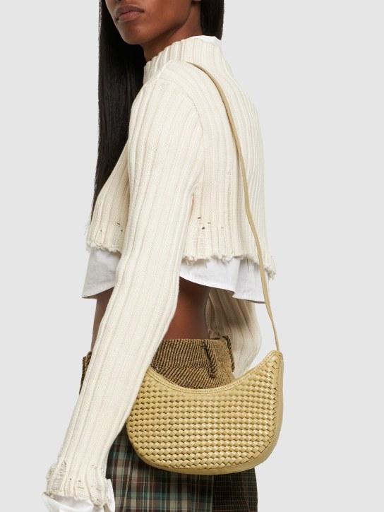 Bembien: Mini Sling handwoven leather bag - Sage - women_1 | Luisa Via Roma