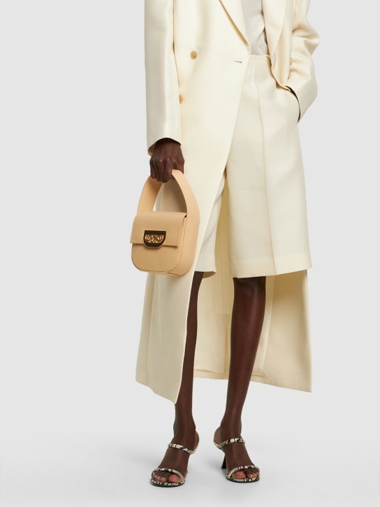 Destree: Small Martin leather top handle bag - Beige - women_1 | Luisa Via Roma
