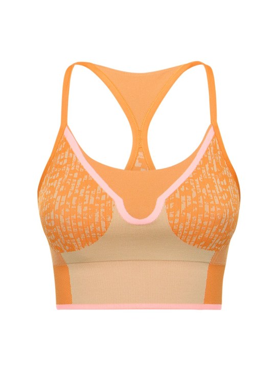 adidas By Stella McCartney: True Strength recycled tech sports bra - Orange - women_0 | Luisa Via Roma