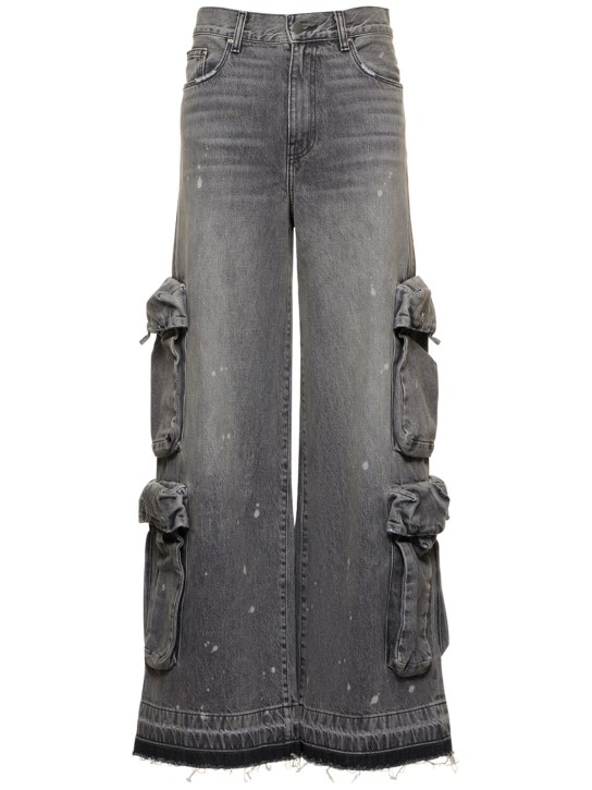 Amiri: Weite Cargo-Jeans mit hohem Bund - Grau - women_0 | Luisa Via Roma