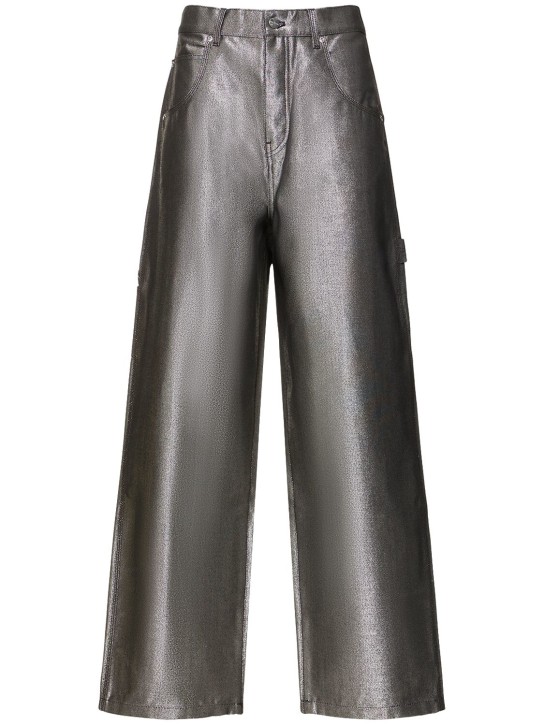 Marc Jacobs: Jeans oversize reflectantes - Plata - women_0 | Luisa Via Roma