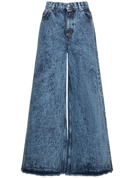 Marni: Marble dyed cotton denim flared jeans - Denim - women_0 | Luisa Via Roma