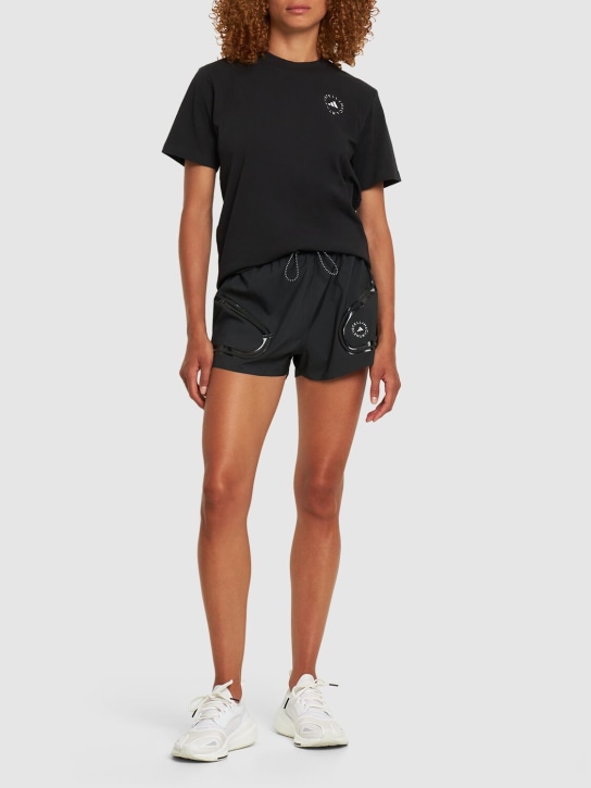 adidas By Stella McCartney: T-shirt Sportswear con logo - Nero - women_1 | Luisa Via Roma