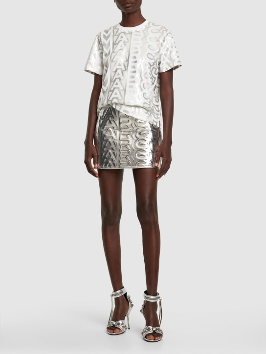 Marc Jacobs: Puffy faux leather mini skirt - Silver - women_1 | Luisa Via Roma
