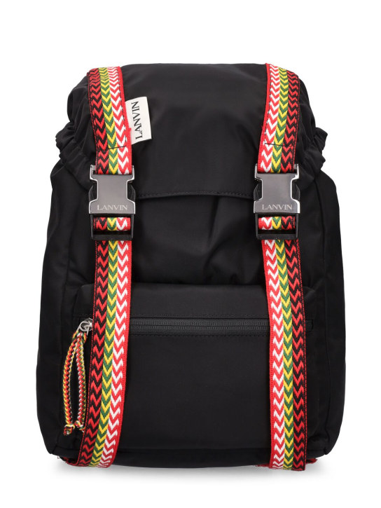 Lanvin: Curb nano nylon backpack - Black - men_0 | Luisa Via Roma