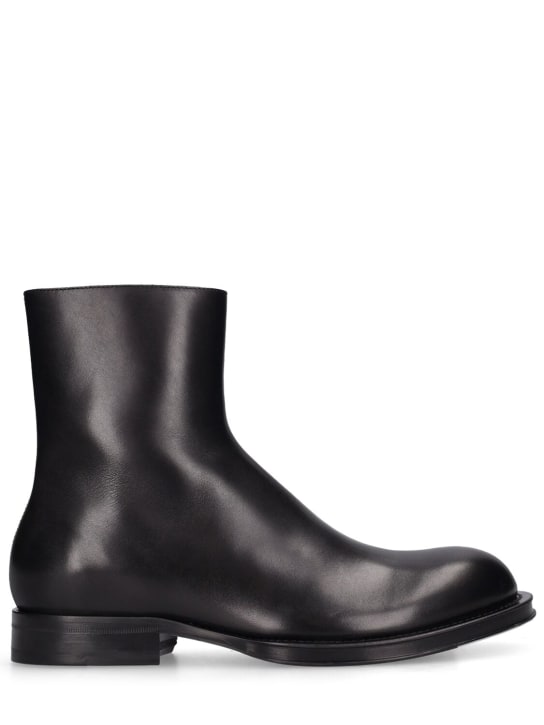 Lanvin: Medley zipped boots - Black - men_0 | Luisa Via Roma