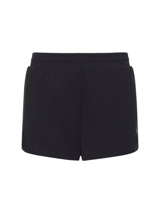 Y-3: Shorts deportivos de cintura alta - Negro - women_0 | Luisa Via Roma