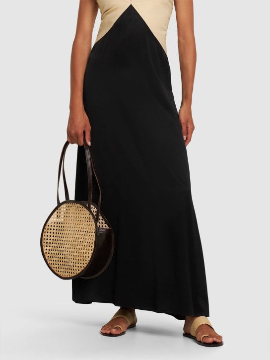 Bembien: Emilia rattan shoulder bag - Chocolate - women_1 | Luisa Via Roma