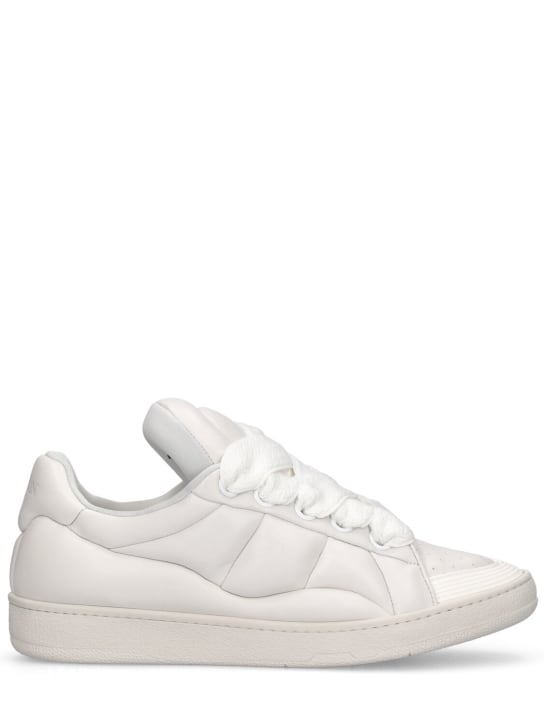 Lanvin: XL Curb leather low top sneakers - White - men_0 | Luisa Via Roma