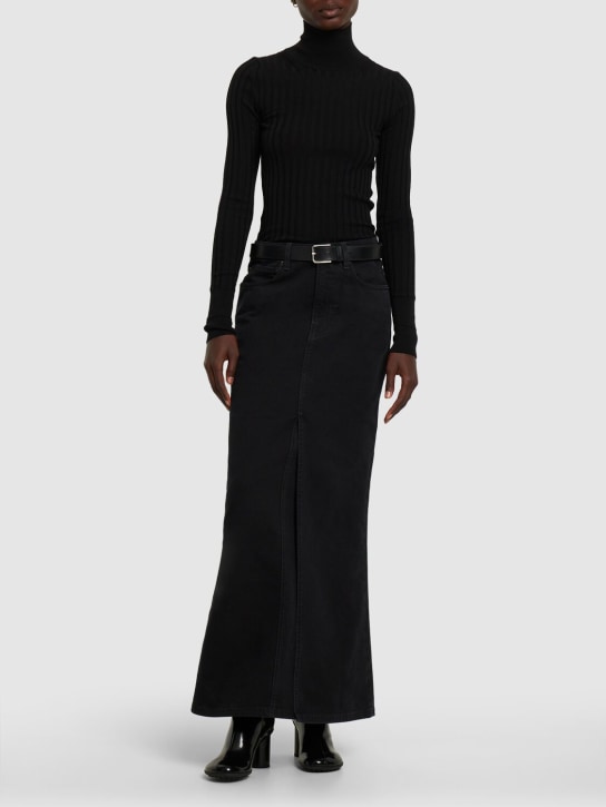 Marc Jacobs: Suéter acanalado de cuello alto - Negro - women_1 | Luisa Via Roma