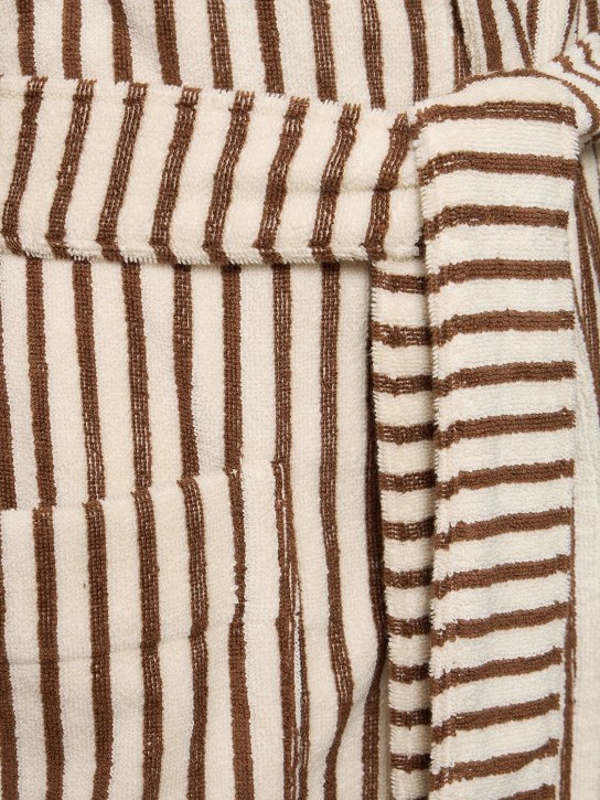 Tekla: Kodiak Stripes bathrobe - Brown - ecraft_1 | Luisa Via Roma