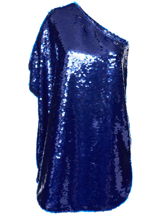 The Frankie Shop: Robe courte embellie Gloria - Bleu - women_0 | Luisa Via Roma