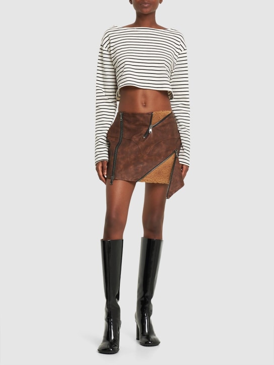 Andersson Bell: Austin wool blend mini skirt - Brown - women_1 | Luisa Via Roma