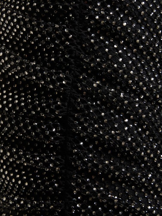 Giuseppe Di Morabito: Embellished embroidered mesh mini skirt - Black - women_1 | Luisa Via Roma
