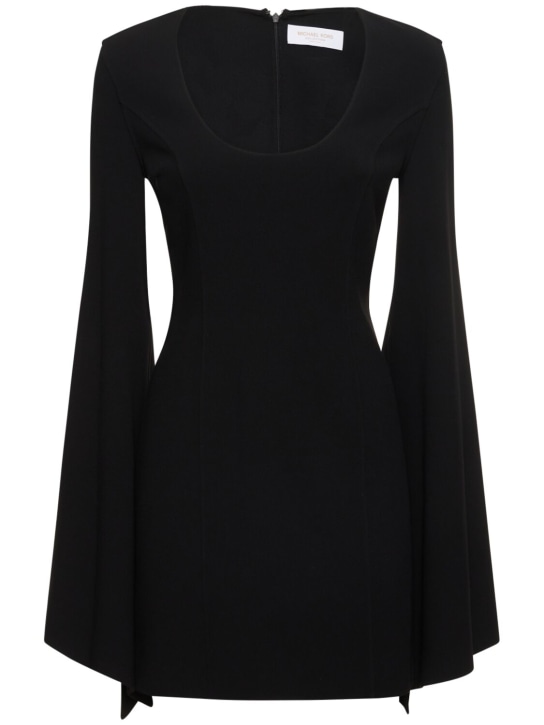Michael Kors Collection: Wool crepe bell sleeved dress - Black - women_0 | Luisa Via Roma