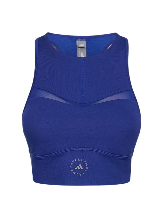 adidas By Stella McCartney: True Purpose crop bra top - Blue - women_0 | Luisa Via Roma