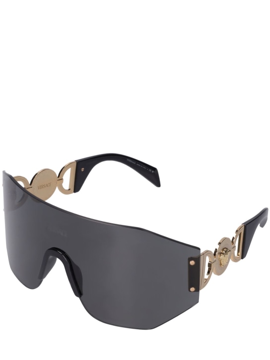 Versace: Medusa Coin mask metal sunglasses - Multi/Dark Grey - men_1 | Luisa Via Roma