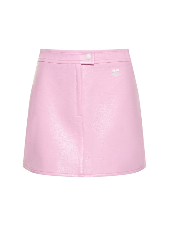Courreges: Re-edition vinyl mini skirt - Pink - women_0 | Luisa Via Roma