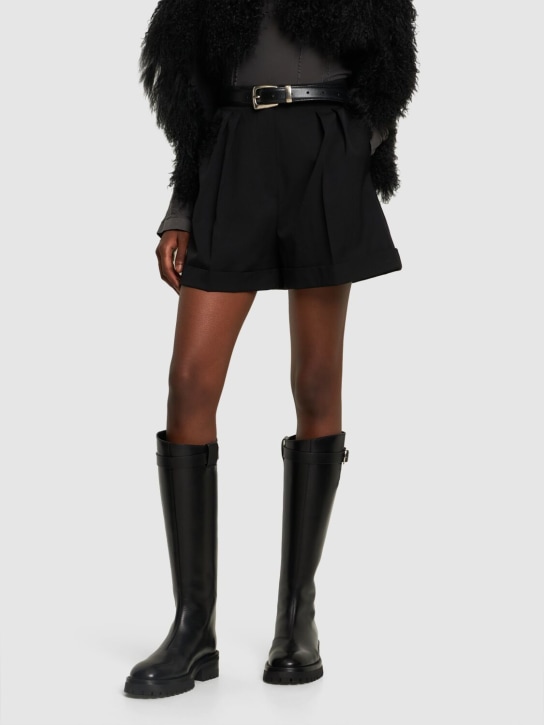 Ann Demeulemeester: 50mm Nes leather tall boots - Black - women_1 | Luisa Via Roma