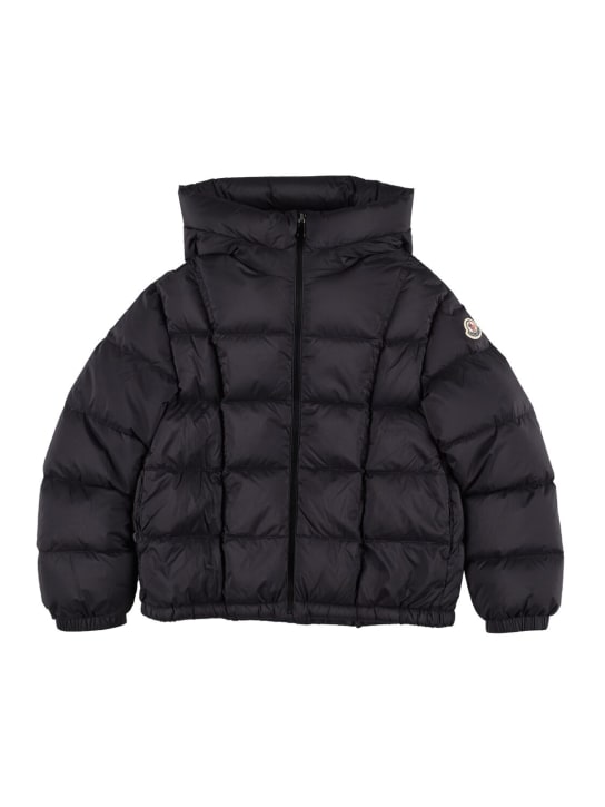 Moncler: Ana opaque nylon down jacket - Black - kids-boys_0 | Luisa Via Roma