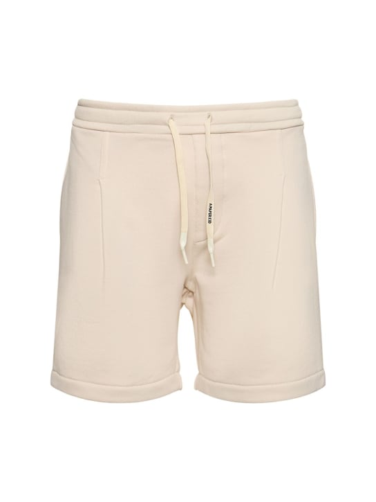 A Paper Kid: Shorts de felpa de algodón - Crema - men_0 | Luisa Via Roma